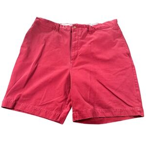 Breakwater Shorts Mens 44 Red Chino Flat Front 100% Cotton Twill Casual Classic